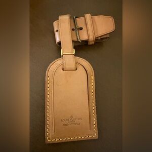 **SALE**Louis Vuitton Brown Leather Bag Tag